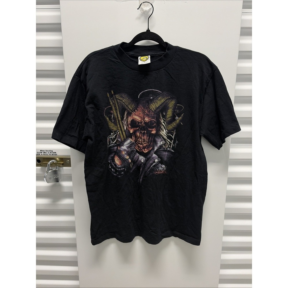 Vintage 90s Rare Balzout T Shirt Size Large Hardcore "rock N Rule" 3D Emblem